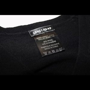 Longchamp Black Wool Cashmere Short-Sleeve Sweater Longchamp Black Wool Cashmere Short-Sleeve Sweater