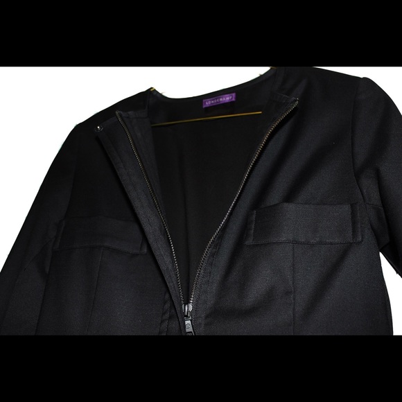 Longchamp Wool, Zipper Black Blazer