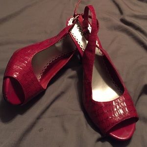 Red Snakeskin Heels