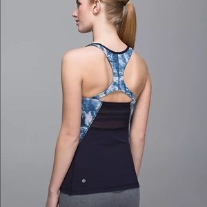 Lululemon Mesh With Me Tank Naval Blue Sea Side