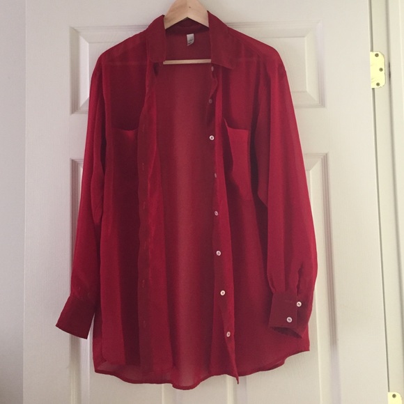 American Apparel Tops - American Apparel oversized chiffon blouse