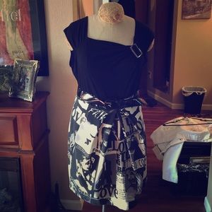 Newspaper Print Dress