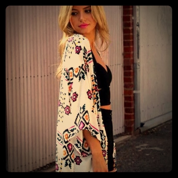 Geometry Multi Color Print Cardigan size S