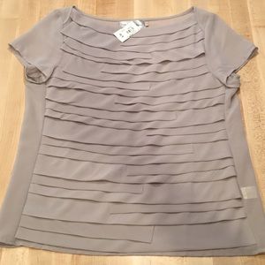 Silk Tee with Layered Front