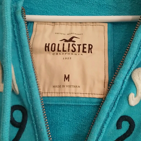 Light blue Hollister Zip up Hoodie - Picture 2 of 3