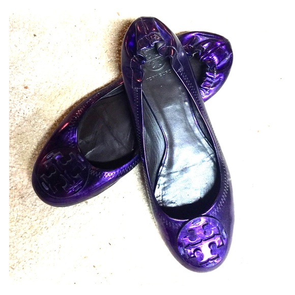 Tory Burch 11 Patent Purple Reva Flats