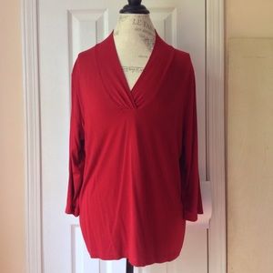 Talbots pullover V-neck knit top 3/4 sleeves
