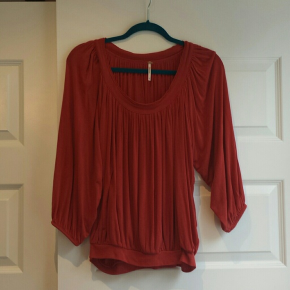 SALE :: Free people orange-red peasant tunic - Picture 2 of 4