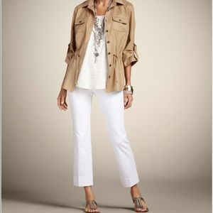 Bundle -White Pants & green cardigan