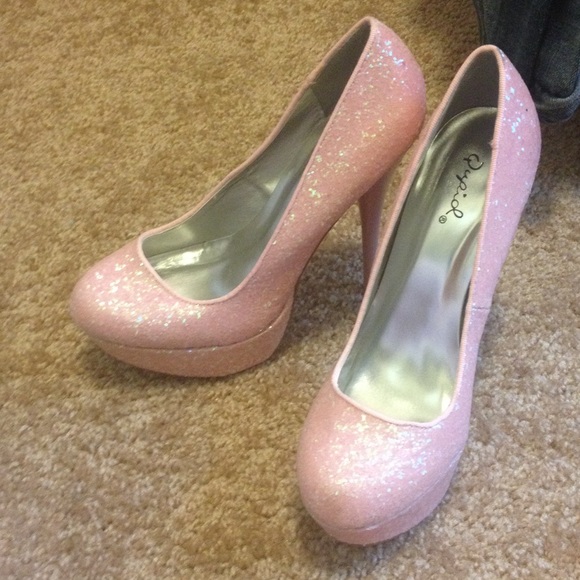 Pink sparkly heels