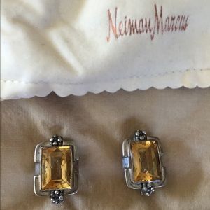 Sterling silver with yellow topaz earrings