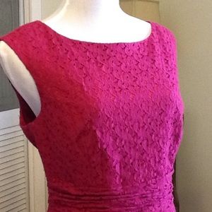 Adriana Papell  Magenta Lace Dress