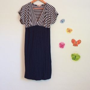 Navy v-neck dress