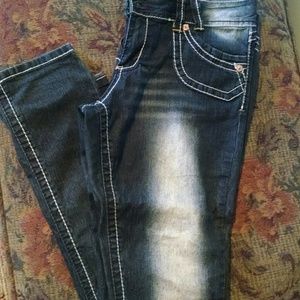 Blue jean acid wash down leg size15