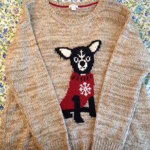 tan knit puppy sweater