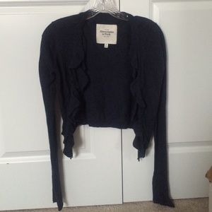 Navy blue cropped cardigan