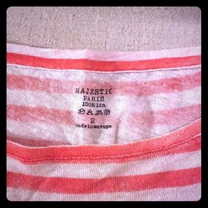 Linen MAJESTIC PARIS size 2 red and white shirt