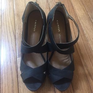 Chinese laundry black wedges size 9