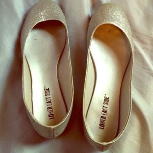 Silver sparkle flats