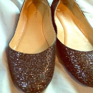 Black sparkle flats
