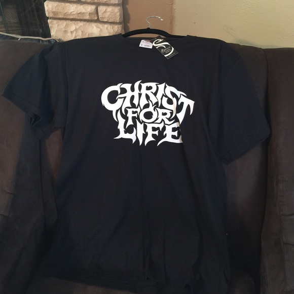 Black Tee, Christ For Life, Size M (2) and L - Picture 1 of 1