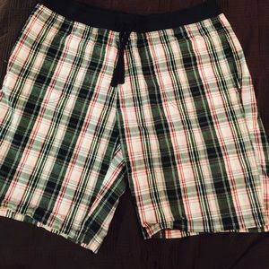 Pink & plaid elastic waist shorts size 2x