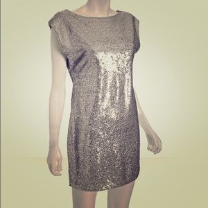 Alice + Olivia silver sequin dress