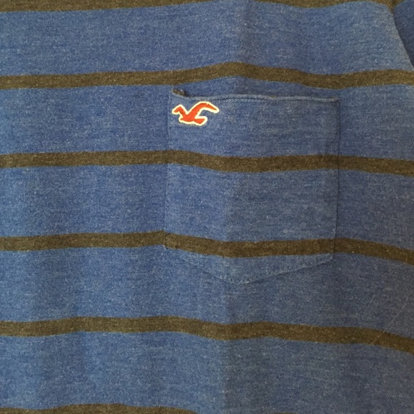 Hollister Dark Blue Striped 3/4 Tee - Picture 2 of 3