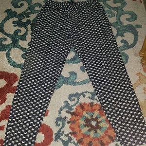 H&M navy blue crab detail pants