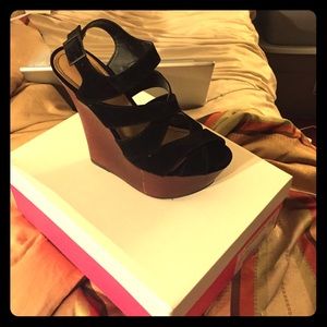 Black wedges. Worn once.