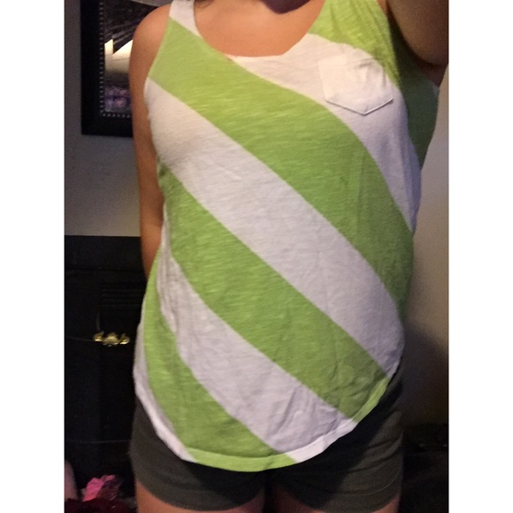 Green and white striped top from target - Picture 1 of 2