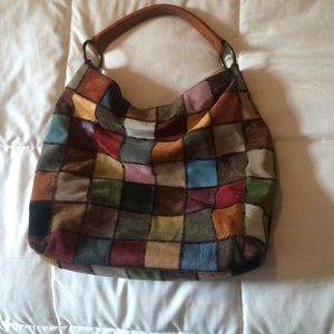 Lucky Brand patch hobo bag!