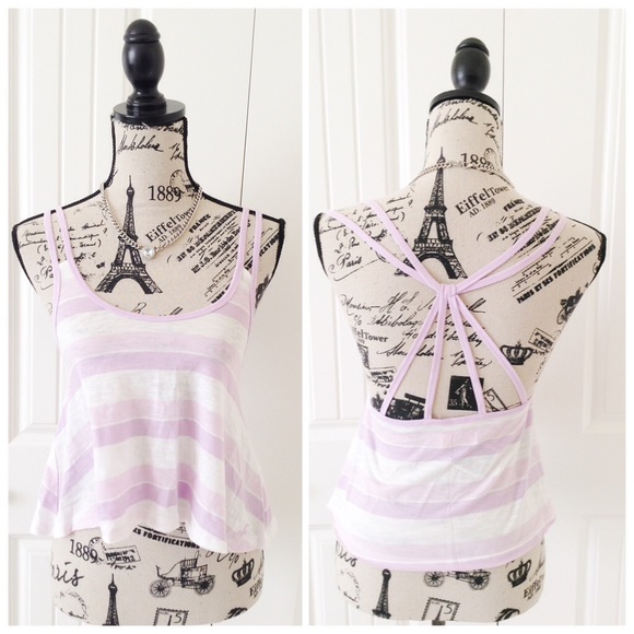 Hollister Tops - ✨NWT✨Lavender & White Hollister Top