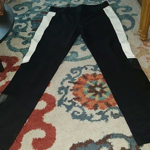 Bar III pant with faux leather detail