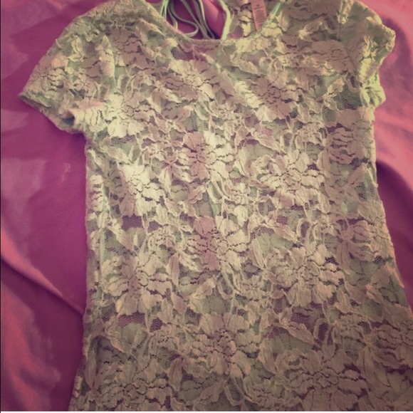 Lace mint green shirt