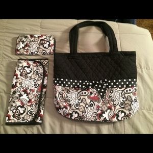 Donna Sharp Diaper Bag w/wallet & changing pad