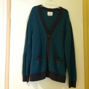 Blue Grandfather Cardigan