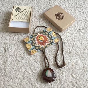 Third eye pinecone necklace