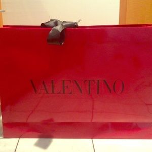 Valentino Glossy Red Shopping Bag Large