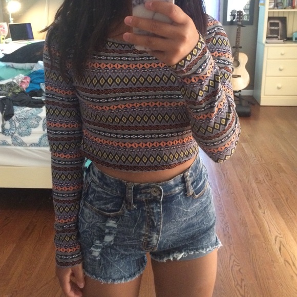 Tribal Print Crop Top