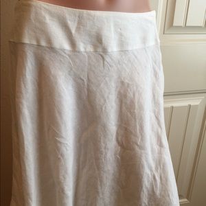 Ann Taylor White Linen Skirt