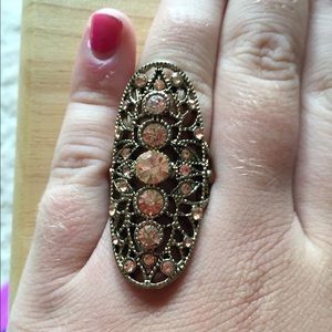 Gold and Pink Statement Ring