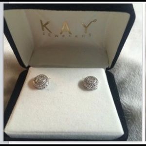 Round diamond earrings from Kay Jewelers brand new