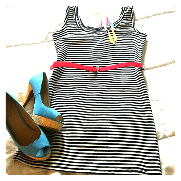 Striped bodycon party dress