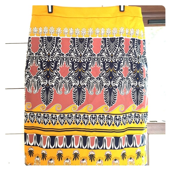 Jcrew pattern pencil skirt