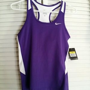 Nike purple running top with built in sports bra