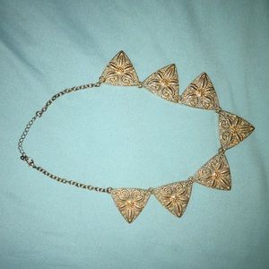 Gold triangle necklace
