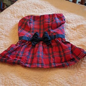 Red plaid super cute corset like top