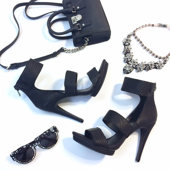 Jessica Simpson Shoes - Jessica Simpson Snake Skin Ankle Strap Heels