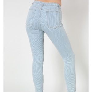 High Waist Striped American Apparel Jeans
